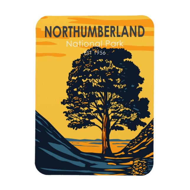 Northumberland National Park England Vintage Magnet (Vertical)