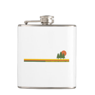 Northumberland National Park Pine Trees Sun Hip Flask