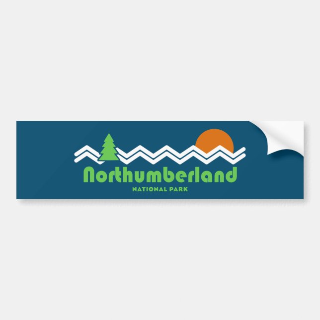 Northumberland National Park Retro Bumper Sticker (Front)