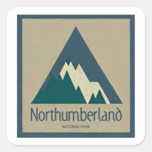 Northumberland National Park Rustic Square Sticker