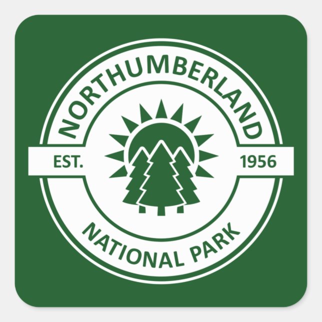 Northumberland National Park Sun Trees Square Sticker (Front)
