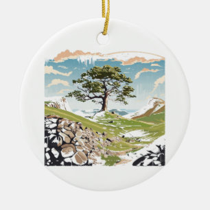 Northumberland National Park Sycamore Gap Tree Ceramic Ornament