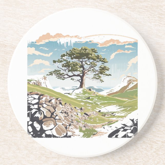 Northumberland National Park Sycamore Gap Tree Coaster (Front)