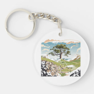 Northumberland National Park Sycamore Gap Tree Keychain