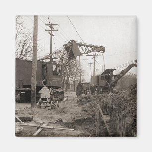 Northwest crane early clamshell photo vintage magnet