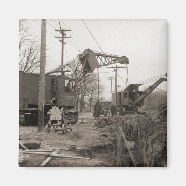 Northwest crane early clamshell photo vintage magnet (Front)