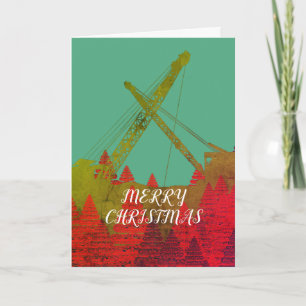Northwest Crane Operating Engineer ART CHRISTMAS Holiday Card