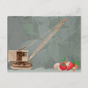 Northwest Crane Operator Moves Garden Vegatables Postcard