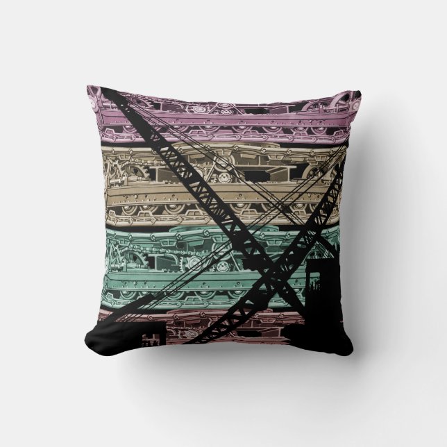 Northwest Crane operator  OPERATING ENGINEER art Throw Pillow (Front)