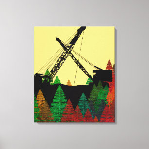 Northwest Crawler Crane n Track Fantasy Art Canvas Print