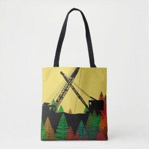 Northwest Crawler Crane n Track Fantasy Art COLOR Tote Bag