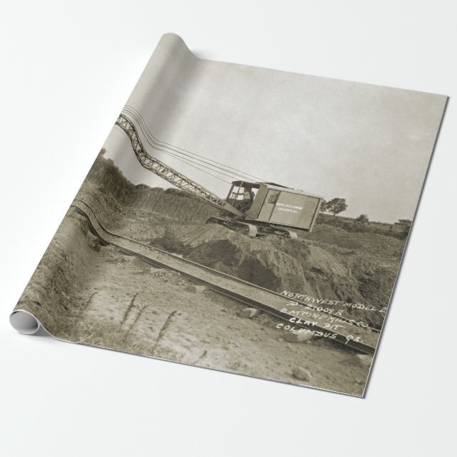 Northwest Engineering CRANE OPERATOR SHOVEL 18 Wrapping Paper (Unrolled)