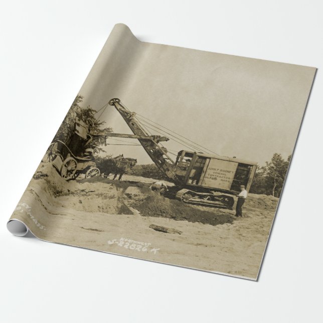 Northwest Engineering CRANE OPERATOR SHOVEL 1 Wrapping Paper (Unrolled)