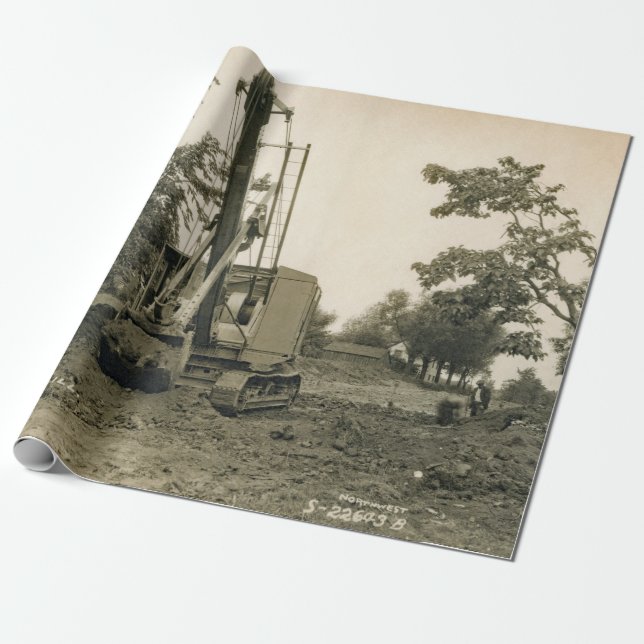 Northwest Engineering CRANE OPERATOR SHOVEL 7 Wrapping Paper (Unrolled)