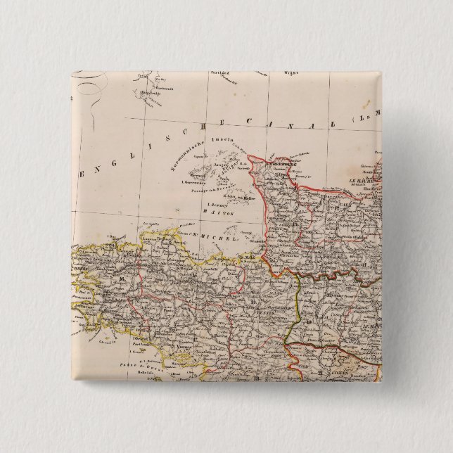 Northwest France 2 Inch Square Button (Front)