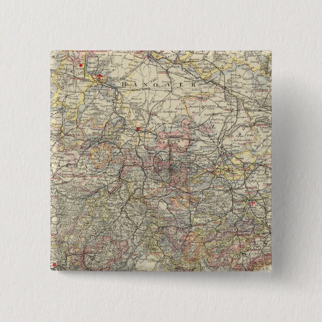 Northwest German Empire 2 Inch Square Button (Front)