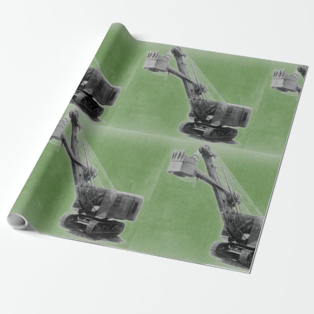 Northwest Heavy Equipment Shovel Vintage Wrapping Paper (Unrolled)