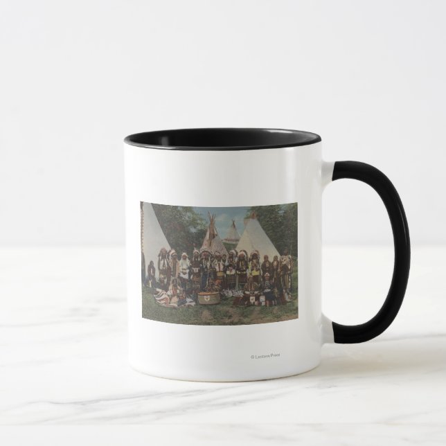 Northwest Indians at a Pow Wow before War Mug (Right)