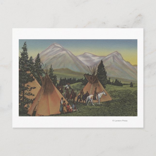 Northwest Indians Returning from Hunting Postcard (Front)