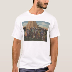 Northwest Indians - Row of Indian Chiefs in War T-Shirt