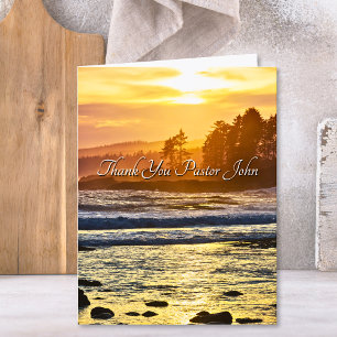 Northwest Ocean Theme Sunrise Pastor Appreciation Thank You Card