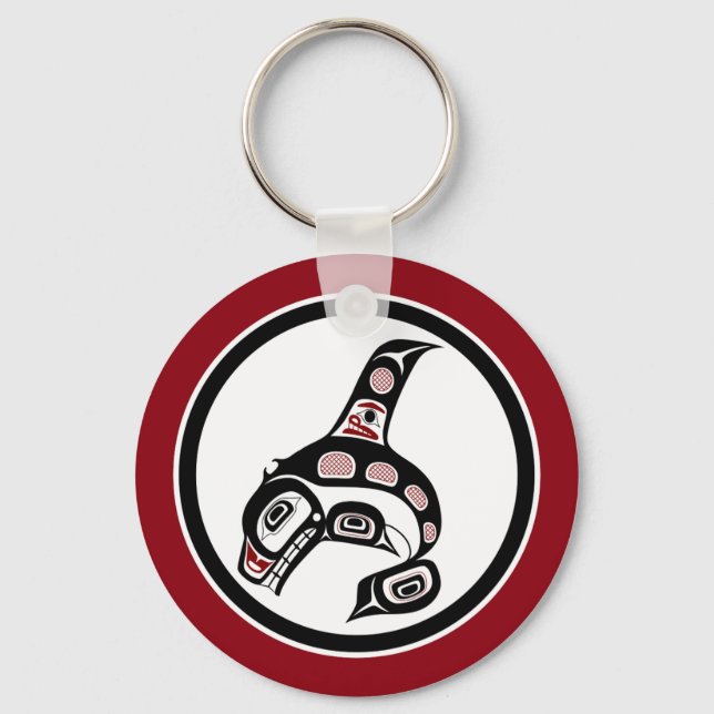 Northwest Pacific coast Haida art Killer whale Keychain (Front)