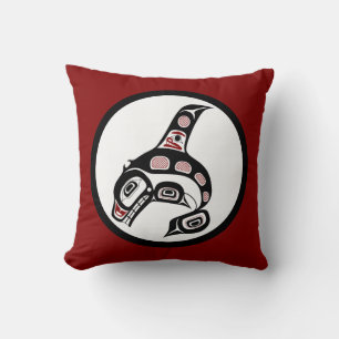 Northwest Pacific coast Haida art Killer whale Throw Pillow