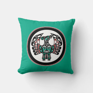 Northwest Pacific coast Haida art Thunderbird Throw Pillow