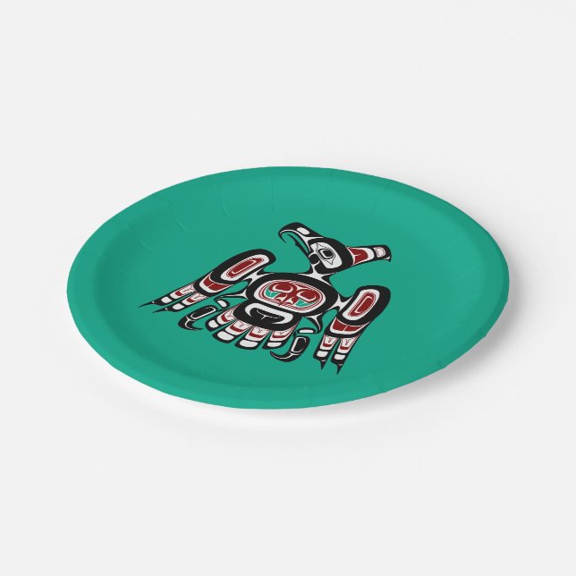 Northwest Pacific Coast Haida Kaigani Thunderbird Paper Plate (Angled)