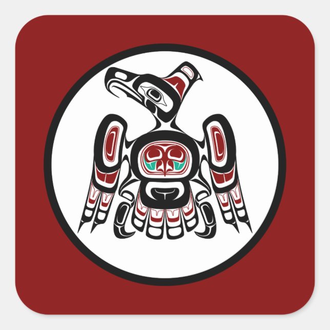 Northwest Pacific coast Kaigani Thunderbird Square Sticker (Front)