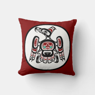 Northwest Pacific coast Kaigani Thunderbird Throw Pillow