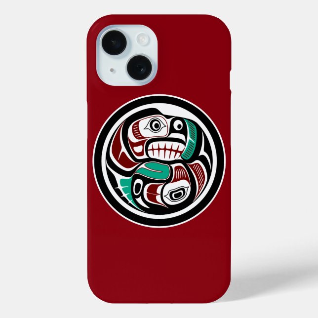 Northwest Pacific Coast Otter Chasing Salmon Case-Mate iPhone Case (Back)
