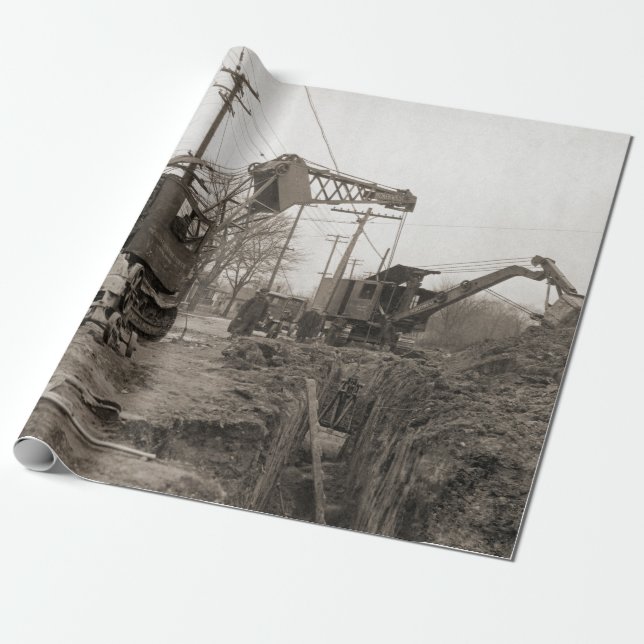 Northwest Shovel Co. Green Bay Early Construction Wrapping Paper (Unrolled)