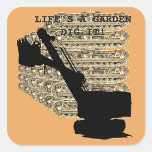Northwest Shovel Operating Engineer Lifes a GArden Square Sticker