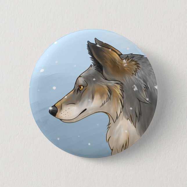 Northwestern Wolf 2 Inch Round Button (Front)