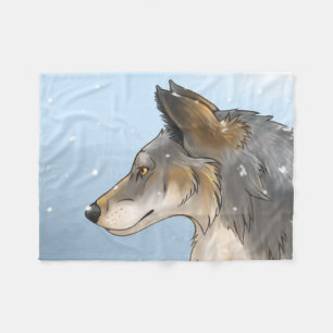 Northwestern Wolf Fleece Blanket