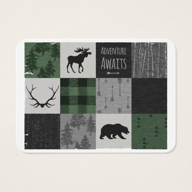 Northwoods Adventure Patchwork - gris et vert (Devant)