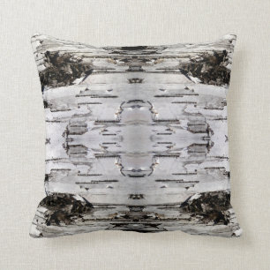 Northwoods Theme Birch Bark Throw Pillow