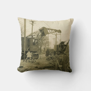 Northwwest Crane Operator Biggs Construction Akron Throw Pillow