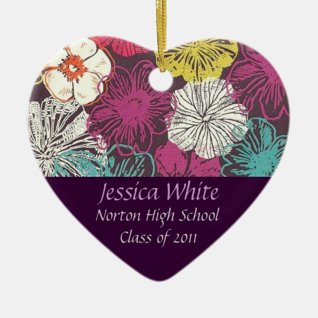 Norton Class of 2011 Heart Keepsake Ceramic Ornament (Front)