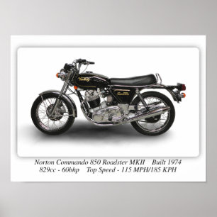 Norton Commando 850 Roadster MKII Poster - A3