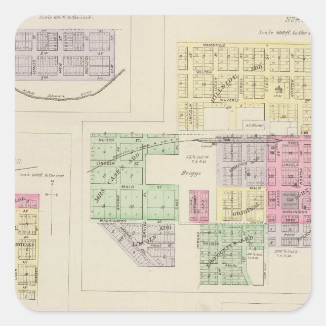 Norton, Lenora, Almena, Densmore, Almelo, Kansas Square Sticker (Front)