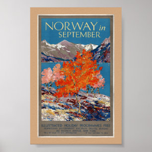 Norvège en septembre Affiche Vintage Restaurée