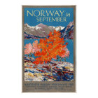 Norvège en septembre Poster vintage restauré