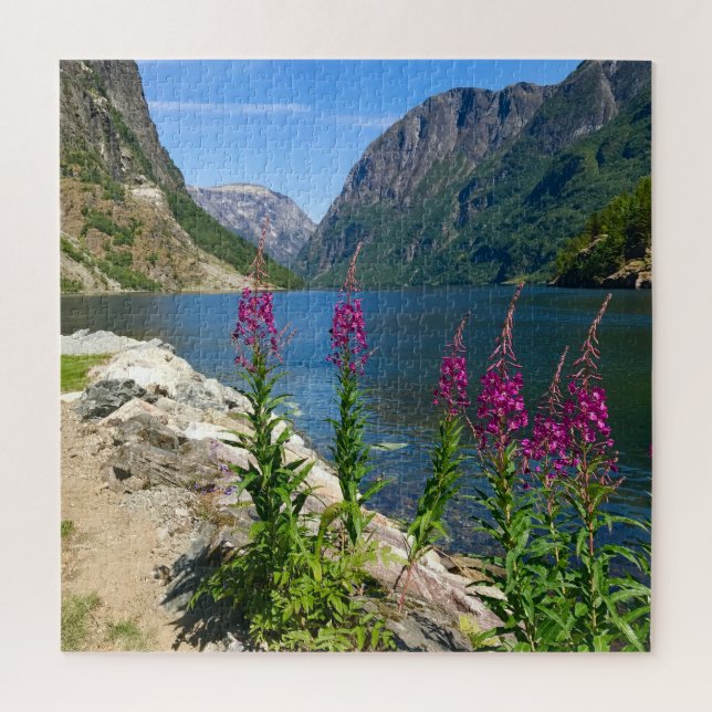Norvège Village Gudvangen Scène Jigsaw Puzzle (Vertical)