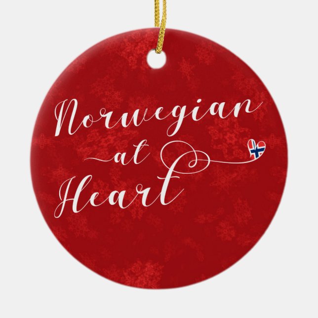 Norvégien Au Coeur, Ornement Arbre De Noël (Devant)