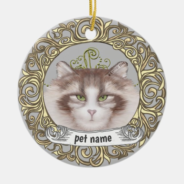 Norvégien Forêt Chat Amour Mémoire ornement (Devant)