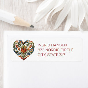 Norvégien Rosemaling Folk Art Heart