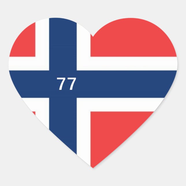 NORWAY 77 HEART STICKER (Front)