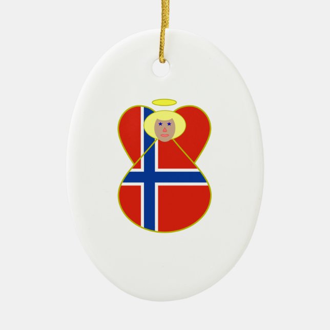 Norway and Norwegian Flag Ceramic Ornament (Front)